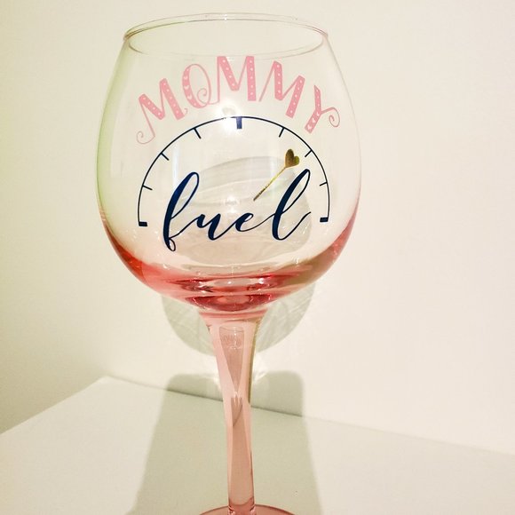 Wine Glass, Pink, Large, "Mommy Fuel", Perfect Gift for Mom! - Picture 1 of 6